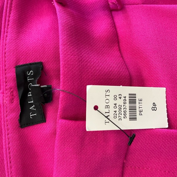 Talbots NWT pink wide leg wool blend trouser size 8Petite - Picture 3 of 8